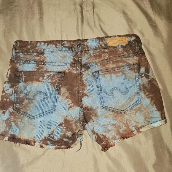 Simply Short Tie Dye Short Shorts Size 26 - Picture 4 of 5